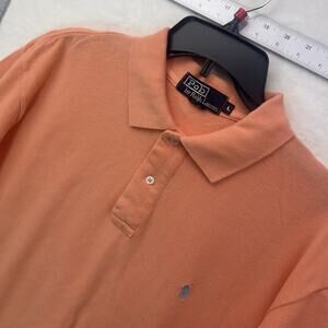 Polo Ralph Lauren Mens L Vintage “Made in USA” Coral Orange Gray Pony 90s Y2K
